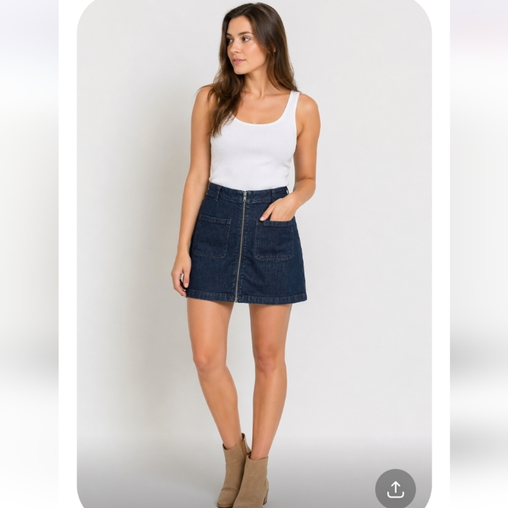 MADEWELL double Direction Zipper Blue Jean Skirt 29